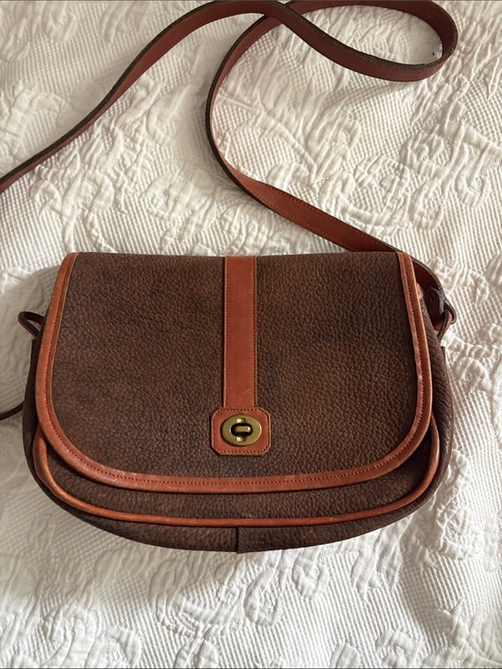 Hunt Club Handbags - Hunt Club Brown Crossbody with Tan Trim and Turn-Lock